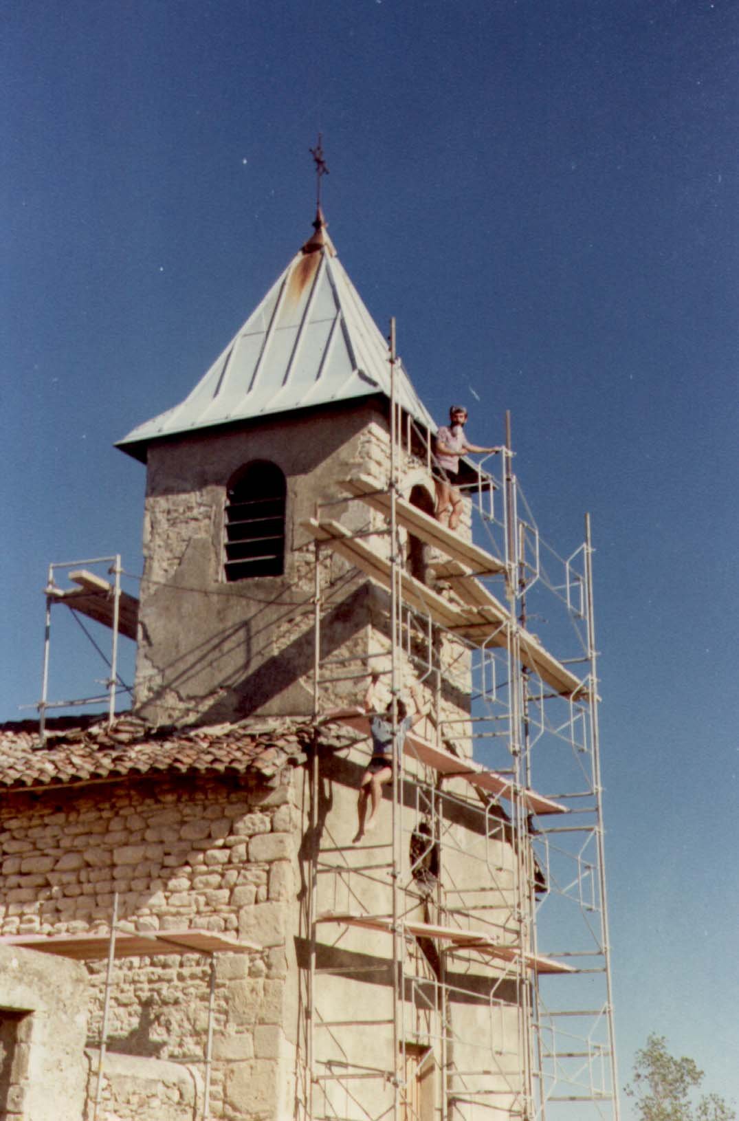 travaux clocher chantier